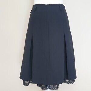 Marc Aurel Pleated Skirt With Lace Underlay Size 8